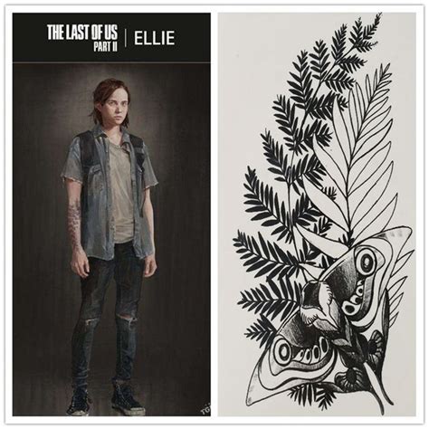 The Last Of Us Part Ii Ellie Fake Tattoo Kuru Store Fake Tattoos