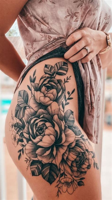Thigh And Side Tattoos