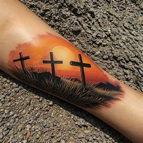 Three Crosses On A Hill Tattoos Meaning Significance Amp 41 Designs Three Crosses On A Hill Tattoos Meaning Significance Amp 41 Designs