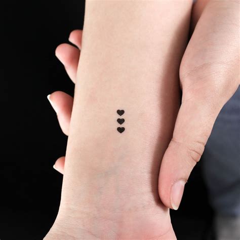 Three Tiny Black Hearts Temporary Tattoo Set Of 3 Little Tattoos Three Tiny Black Hearts Temporary Tattoo Set Of 3 Little Tattoos