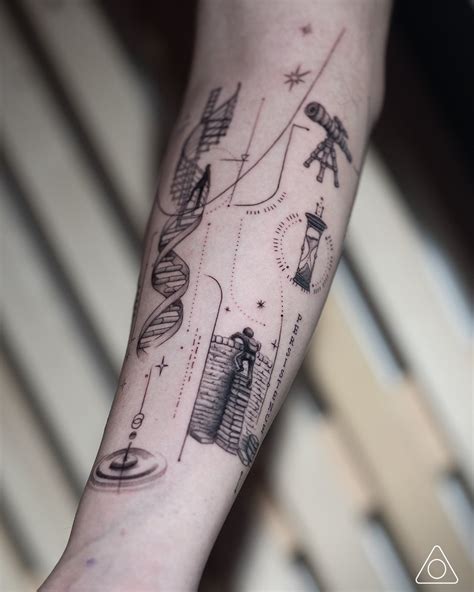 Timekeeper S Code Fine Line Custom Geometric Tattoo Tattoo Artist In Los Angeles 1Mm Tattoo Studio