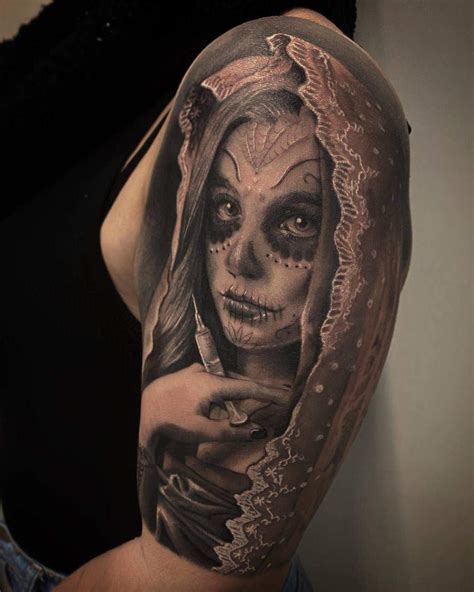 Top 61 Santa Muerte Tattoo Ideas 2021 Inspiration Guide Top 61 Santa Muerte Tattoo Ideas 2021 Inspiration Guide