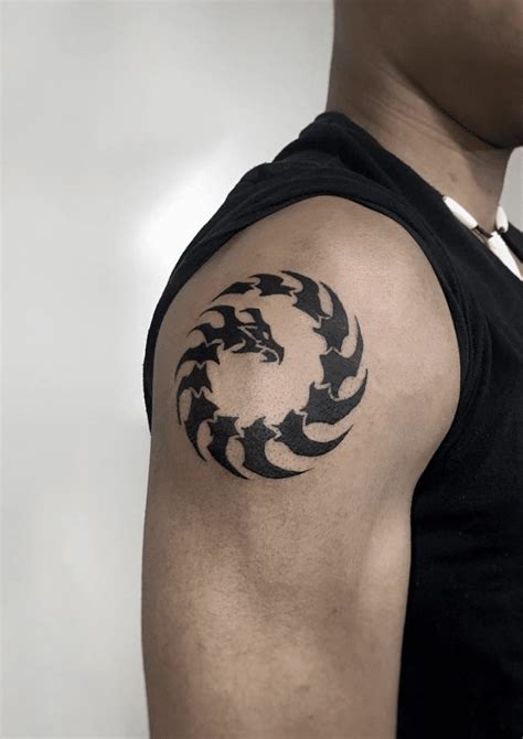 Tribal Dragon Tattoos Shoulder Tribal Dragon Tattoos Shoulder