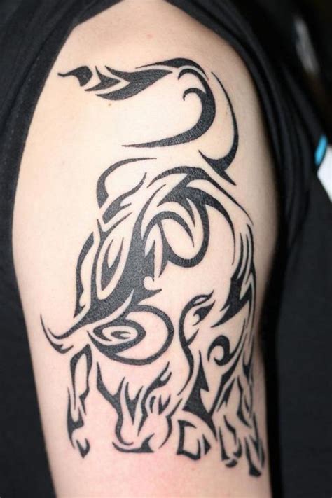 Tribal Taurus Tattoo Pic On Arm Tribal Taurus Tattoo Pic On Arm