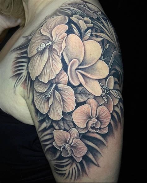 Tropical Flower Tattoo Created On Craiyon