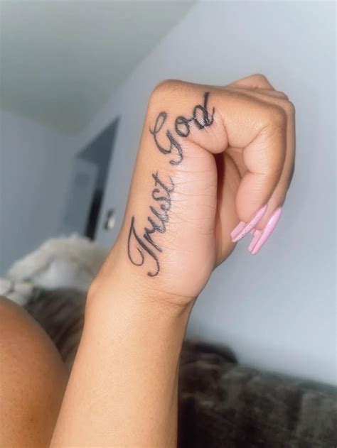 Trust God Tattoo In 2024 Hand Tattoos Hand Tattoos For Women Hand