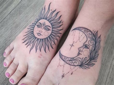 Vintage Sun And Moon Tattoo 20 Dreamy Moon Tattoos For Women In 2022