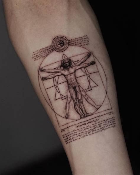 Vitruvian Man Tattoo Located On The Inner Forearm Vitruvian Man Tattoo Located On The Inner Forearm