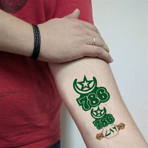 Voorkoms 786 Tattoo Muslim Star On Hand Temporary Tattoo Waterproof