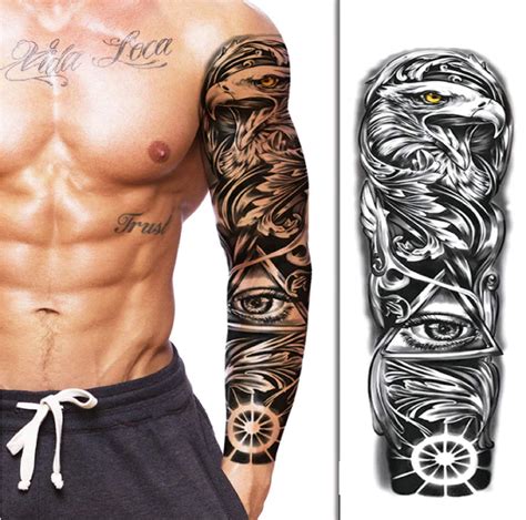Waterproof Tattoo Transfers Full Arm Temporary Tattoo Sleeve Waterproof Tribal Variety Designs For Men Women Large Size Temporary Tattoos