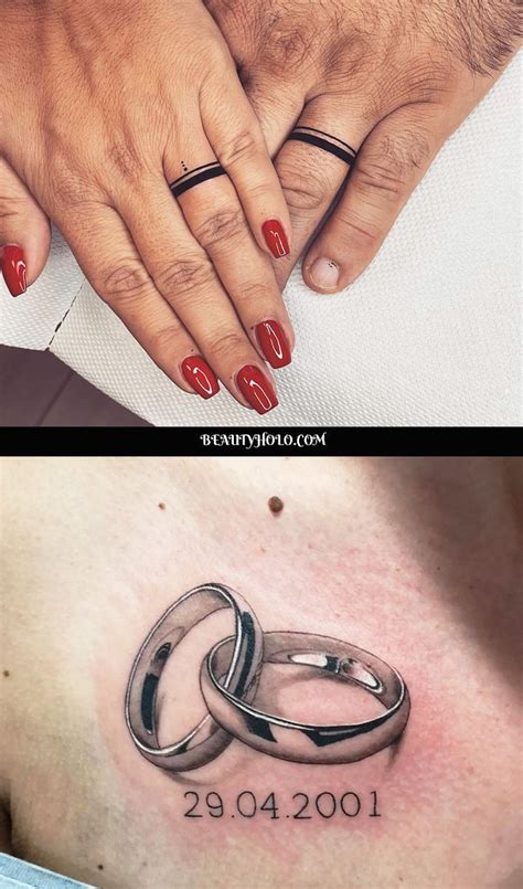 Wedding Rings Tattoos Images Watercolor Tattoo Design