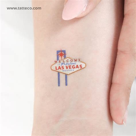 Welcome To Las Vegas Sign Temporary Tattoo Set Of 3 Etsy