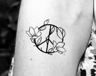 Wildflower Peace Sign Outline Temporary Tattoo Peace Love Etsy Wildflower Peace Sign Outline Temporary Tattoo Peace Love Etsy