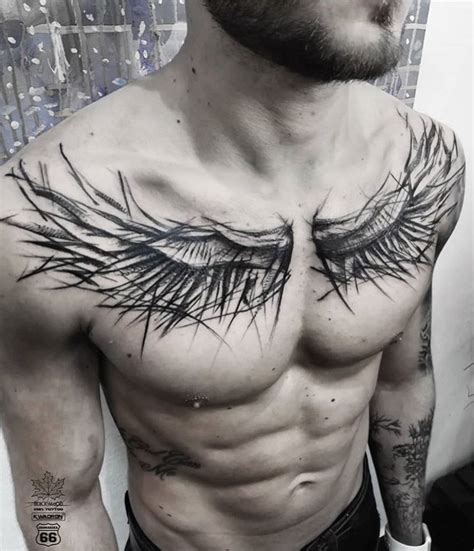 Wings Chest Tattoo