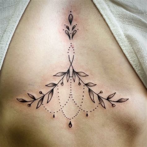 Women Sternum Tattoo