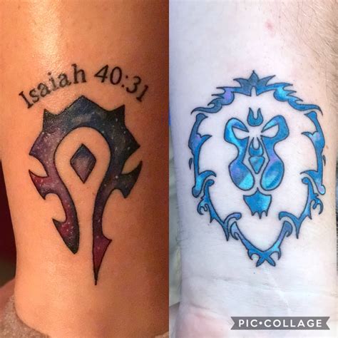 Wow Horde Tattoos World Of Warcraft Alliance Tattoo Geeky Tattoos