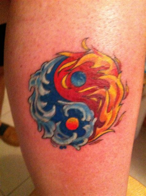 Yin Yang Fire And Water Tattoo Idea