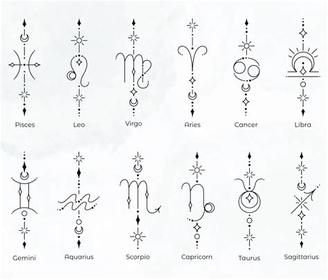Zodiac Symbol Tattoo Designs
